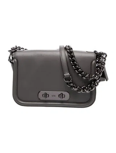 Pre-owned Coach Leather Crossbody Bag In Gray