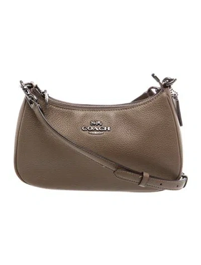 Pre-owned Coach Leather Crossbody Bag In Gray