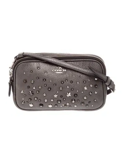 Pre-owned Coach Leather Crossbody Bag In Gray