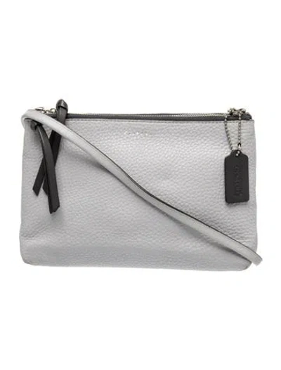 Pre-owned Coach Leather Crossbody Bag In Gray