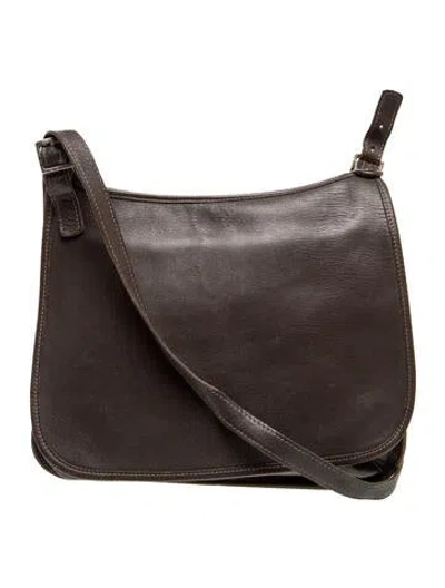 Pre-owned Coach Leather Crossbody Bag In Gray