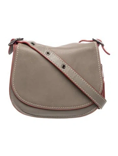 Pre-owned Coach Leather Crossbody Bag In Gray
