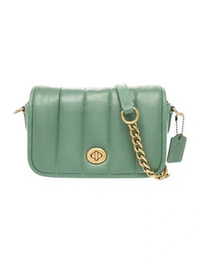 Pre-owned Coach Leather Crossbody Bag In Green