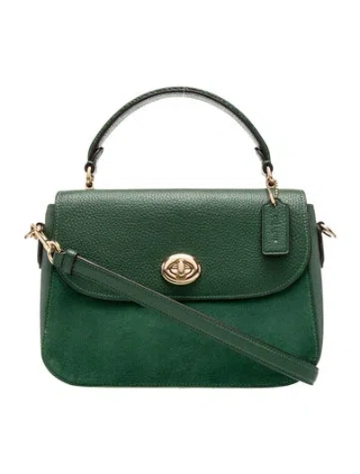 Pre-owned Coach Leather Crossbody Bag In Green