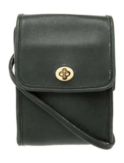 Pre-owned Coach Leather Crossbody Bag In Green