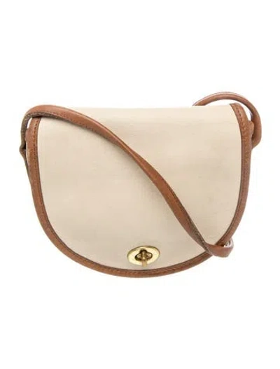 Pre-owned Coach Leather Crossbody Bag In Neutral