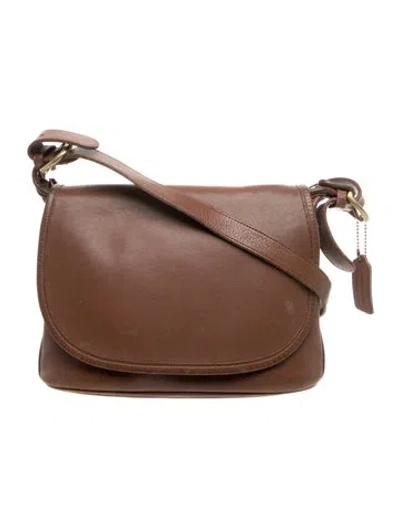 Pre-owned Coach Leather Crossbody Bag In Neutral