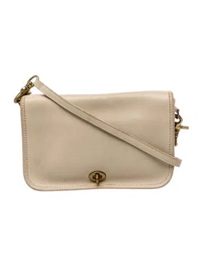 Pre-owned Coach Leather Crossbody Bag In Neutral