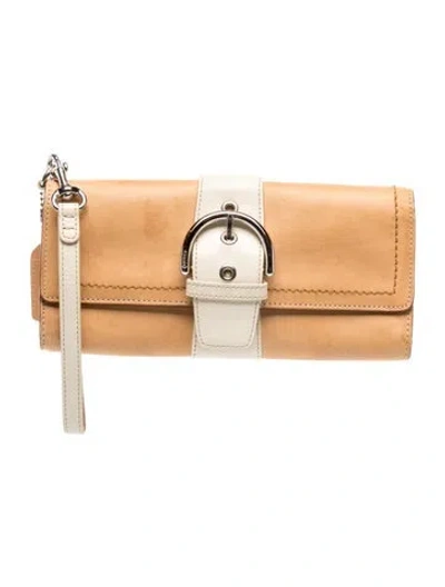 Pre-owned Coach Leather Crossbody Bag In Neutral