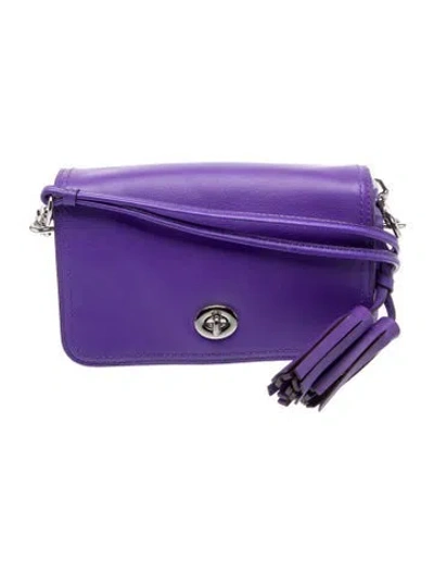Pre-owned Coach Leather Crossbody Bag In Purple