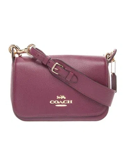 Pre-owned Coach Leather Crossbody Bag In Purple