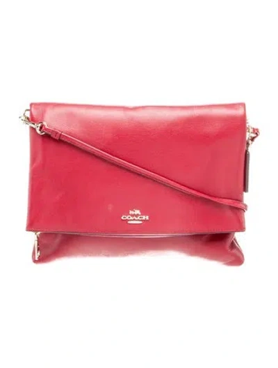 Pre-owned Coach Leather Crossbody Bag In Red