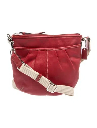Pre-owned Coach Leather Crossbody Bag In Red