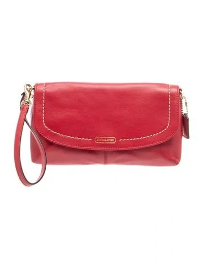 Pre-owned Coach Leather Crossbody Bag In Red