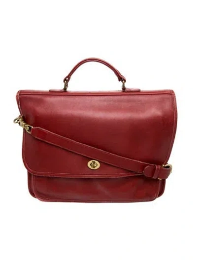 Pre-owned Coach Leather Crossbody Bag In Red
