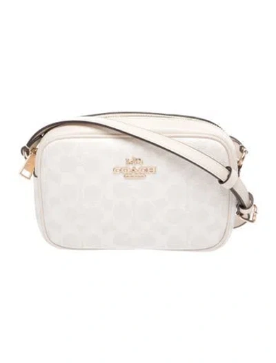 Pre-owned Coach Leather Crossbody Bag In White