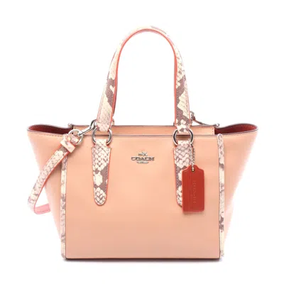 Coach Leather Crossbody Carryall Handbag In Pink