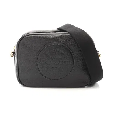Coach Leather Dempsey Camera Bag With Patch In Black