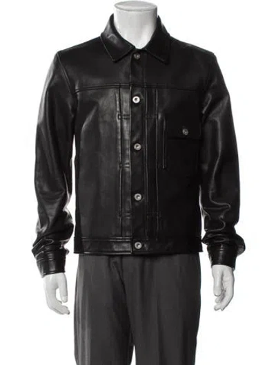 Pre-owned Coach Leather Denim Jacket In Brown