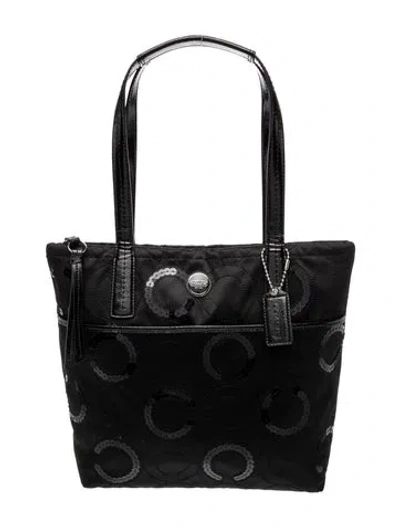 Pre-owned Coach Leather Evening Bag In Black