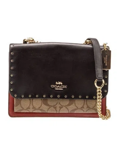 Pre-owned Coach Leather Evening Bag In Black
