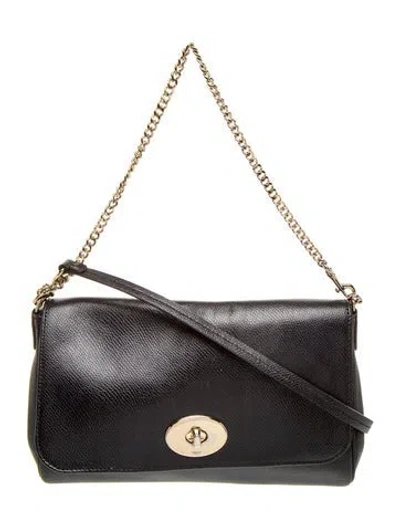 Pre-owned Coach Leather Evening Bag In Black