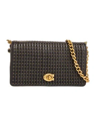 Pre-owned Coach Leather Evening Bag In Black