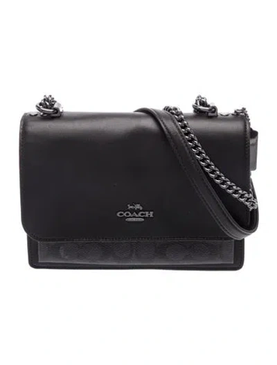 Pre-owned Coach Leather Evening Bag In Black