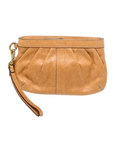 Pre-owned Coach Leather Evening Bag In Brown