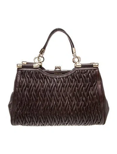 Pre-owned Coach Leather Evening Bag In Brown