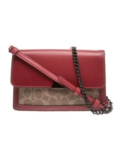 Pre-owned Coach Leather Evening Bag In Burgundy