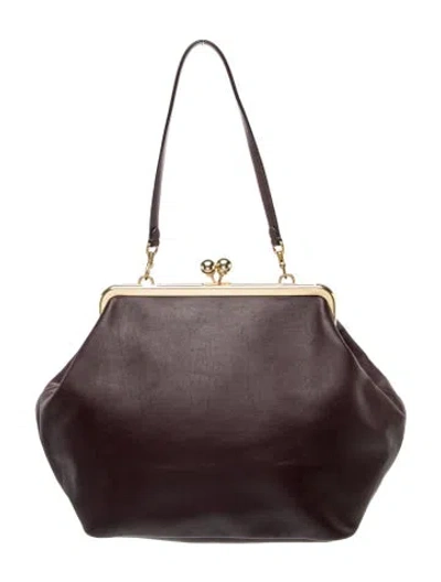 Pre-owned Coach Leather Evening Bag In Gray