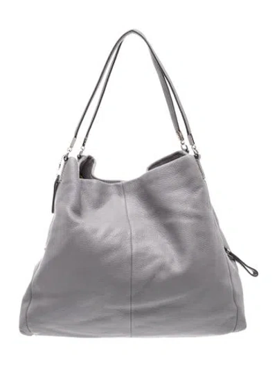 Pre-owned Coach Leather Evening Bag In Gray