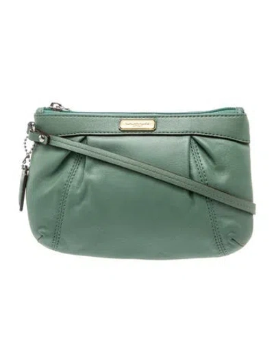 Pre-owned Coach Leather Evening Bag In Green