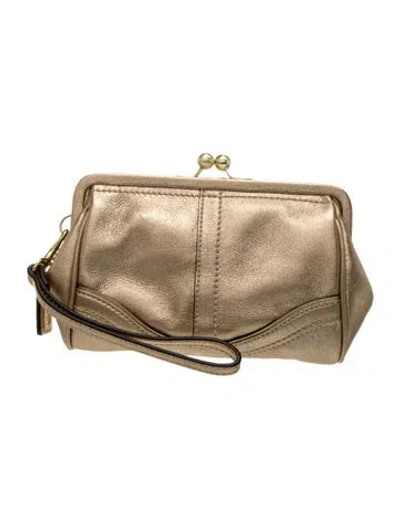 Pre-owned Coach Leather Evening Bag In Neutral
