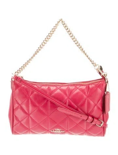 Pre-owned Coach Leather Evening Bag In Red