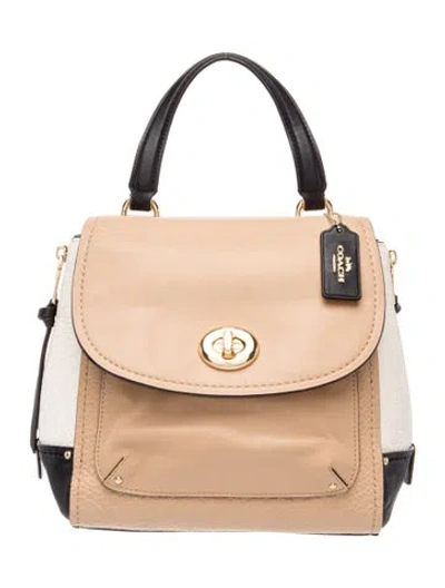 Pre-owned Coach Leather Faye Convertible Backpack Medium In Brown