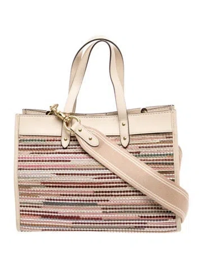 Pre-owned Coach Leather Field Tote 30 In Neutrals