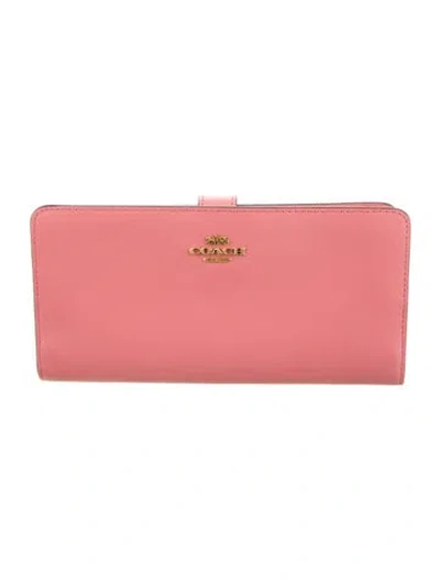 Pre-owned Coach Leather French Purse In Pink