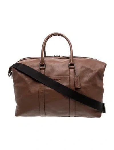 Pre-owned Coach Leather Garment Bag In Brown