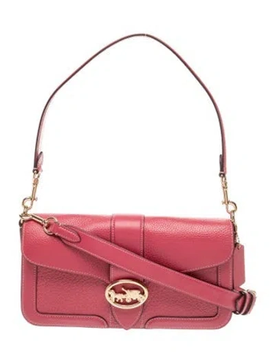 Pre-owned Coach Leather Georgie Shoulder Bag Small In Pink