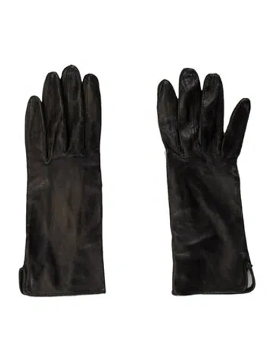 Pre-owned Coach Leather Gloves In Black