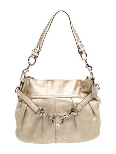 Pre-owned Coach Leather Hampton In Neutral