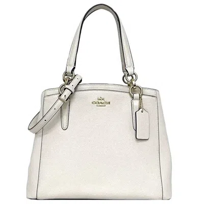 Pre-owned Coach Leather Handbag () In White
