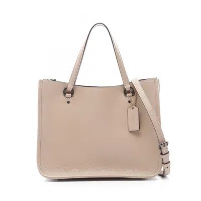 Pre-owned Coach Leather Handbag () In Sand