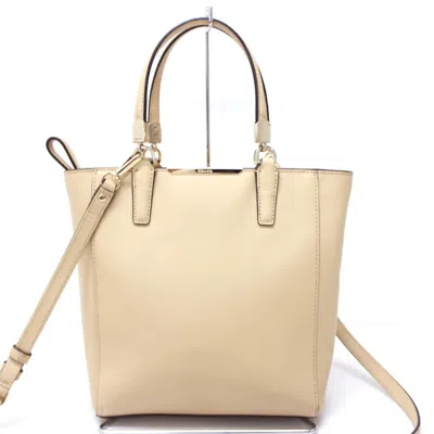 Pre-owned Coach Leather Handbag () In Beige