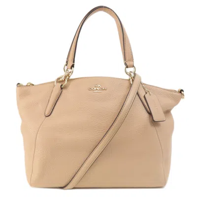 Pre-owned Coach Leather Handbag () In Beige