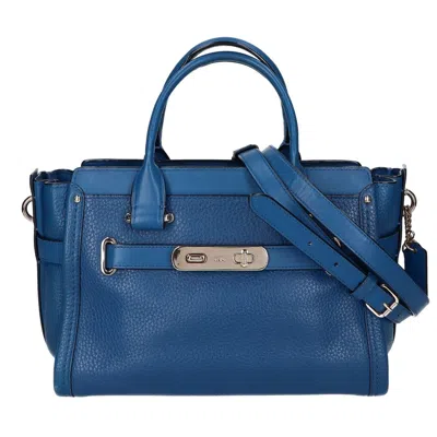 Pre-owned Coach Leather Handbag () In Blue