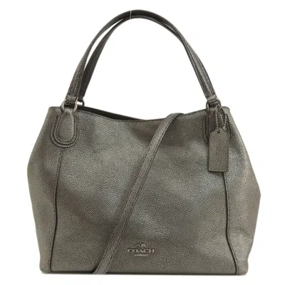 Pre-owned Coach Leather Handbag () In Grey