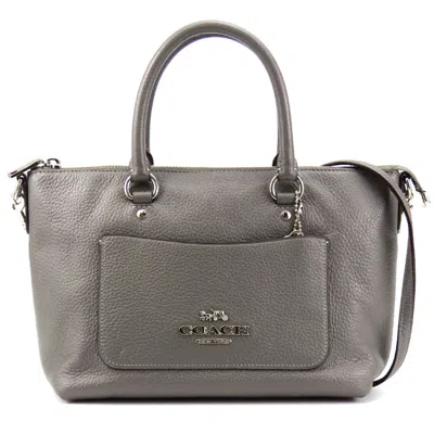 Pre-owned Coach Leather Handbag () In Grey